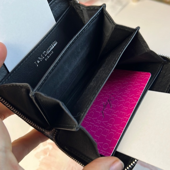 J&M Davidson SMALL ZIP AROUND PURSE WITH STUDS Leather Case Wallet Long Silver - Picture 15 of 16